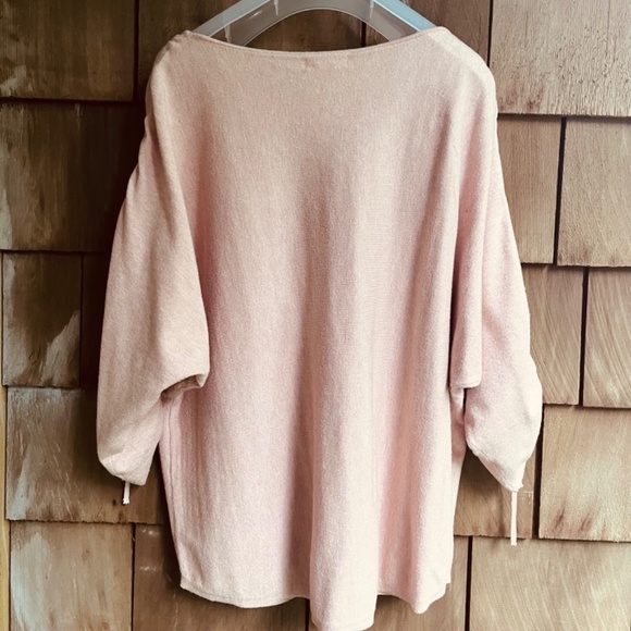 Rose Pink Ruche Sleeve Knit Sweater Max Studio Womens - Picture 5 of 10
